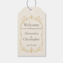 Ivory Champagne Lily Wedding Welcome Gift Tag