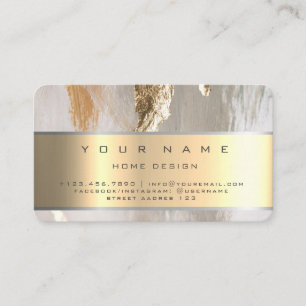 Ivory Champaign Gold Diamond Stripes Glitter VIP Business Card