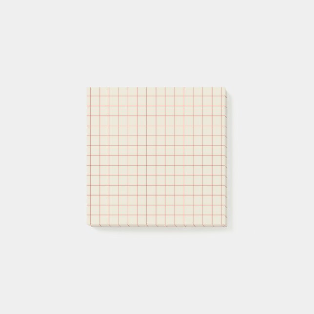 Ivory Chequered Pattern Minimal Aesthetic Office  Post-it Notes (Front)