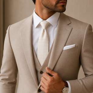 Ivory Chequered Tie