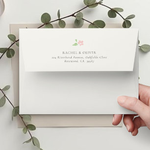 Ivory Chic Blush Floral Wedding Envelope