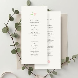 Ivory   Chic Blush Floral Wedding Program Programme