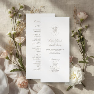 Ivory Chic Botanical Script Wedding Set of Fans
