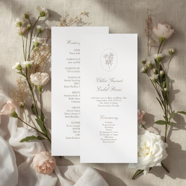 Ivory | Chic Botanical Script Wedding Set of Fans (Creator Uploaded)
