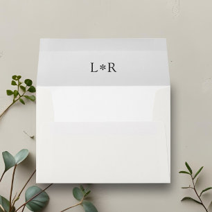 Ivory   Chic Contemporary Couple Monogram Wedding  Envelope