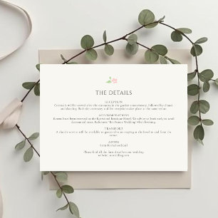 Ivory   Chic Floral Wedding Details Enclosure Card