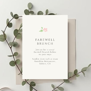 Ivory   Chic Floral Wedding Farewell Brunch Card