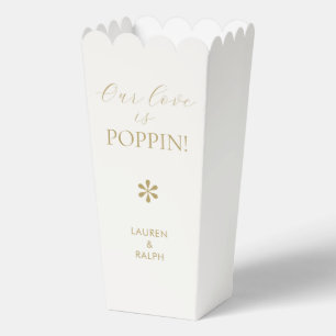 Ivory   Chic Minimal Script Wedding Popcorn Favour Box