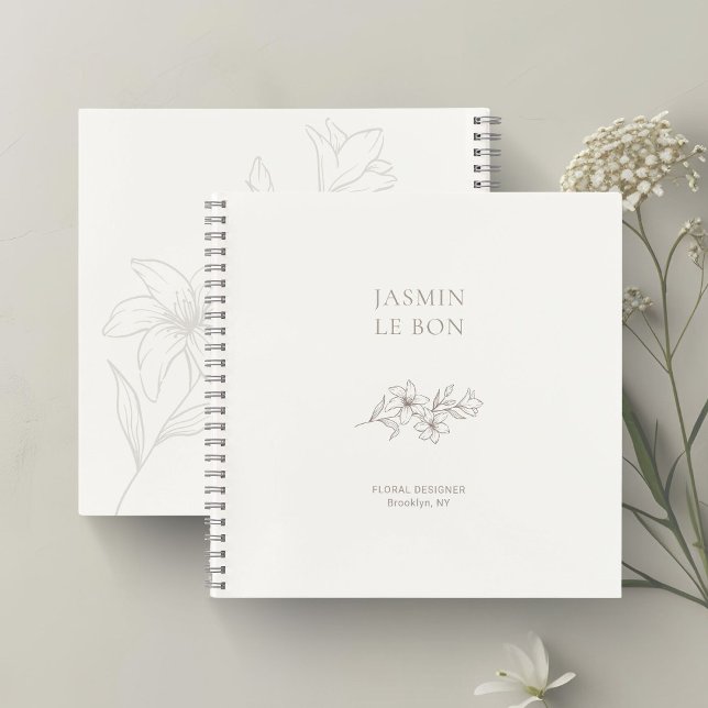 Ivory | Chic Minimalist Floral  Notebook (Creator Uploaded)