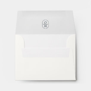 Ivory   Chic Minimalist Monogram Wedding RSVP Envelope