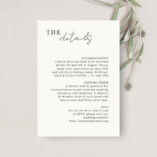 Ivory   Chic Minimalist Wedding Details Enclosure Card