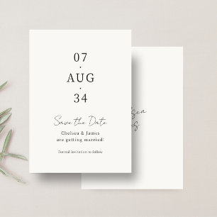 Ivory   Chic Minimalist Wedding Save the Date