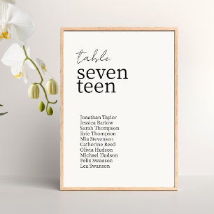 Ivory   Chic Modern Minimalist Wedding  Table Number