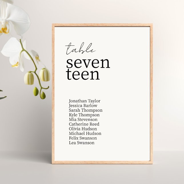 Ivory | Chic Modern Minimalist Wedding  Table Number (Creator Uploaded)