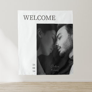 Ivory   Chic Modern Wedding Welcome Photo  Tapestry