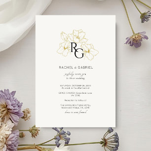 Ivory Chic Monogram Wedding Invitation Card