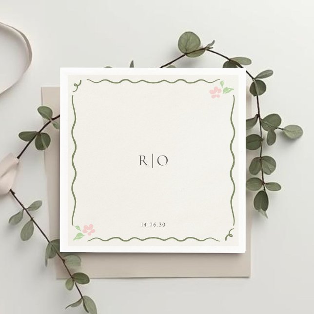 Ivory  | Chic Petit Floral Wedding  Napkin (Creator Uploaded)