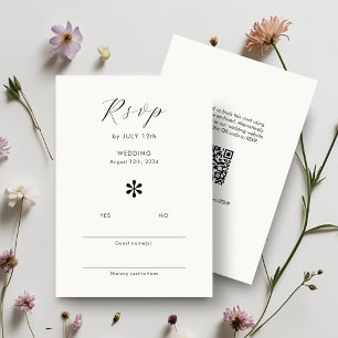 Ivory   Chic QR Code Wedding RSVP Card