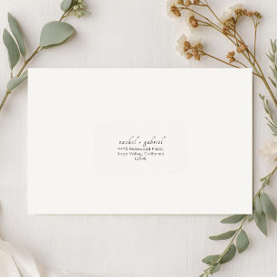 Ivory Chic Simple Clean Wedding Address Label