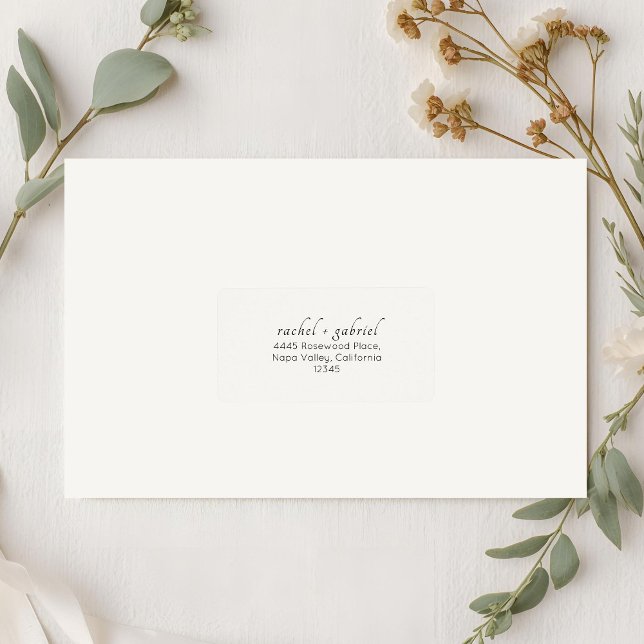 Ivory | Chic Simple Clean Wedding Address  Label (Creator Uploaded)
