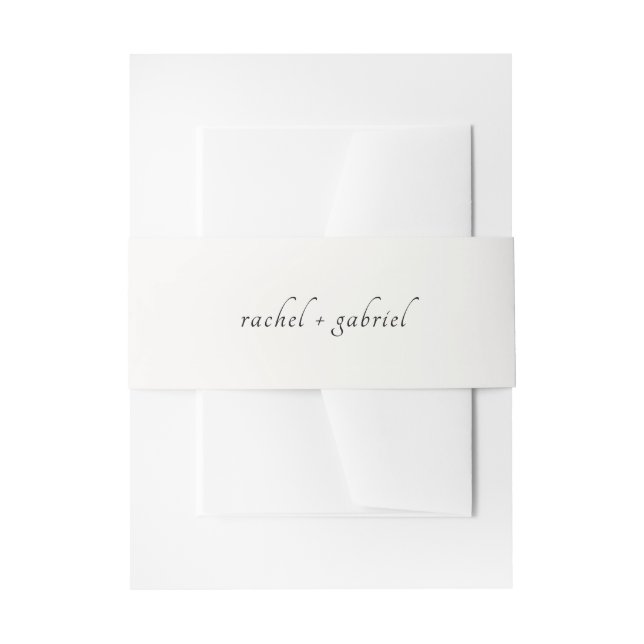 Ivory | Chic Simple Script Wedding  Invitation Belly Band (Front Example)