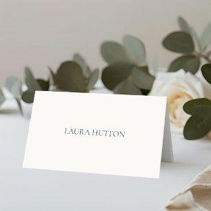 Ivory   Chic Simple Wedding Folded Place Card