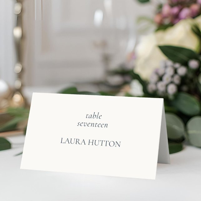Ivory | Chic Simple Wedding Folded Place Card (Creator Uploaded)