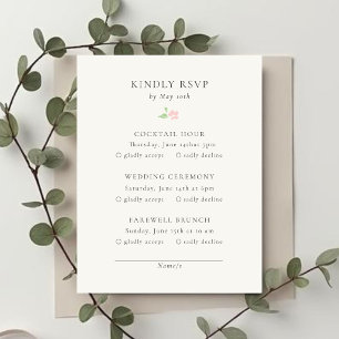 Ivory Chic Wedding RSVP Response Card