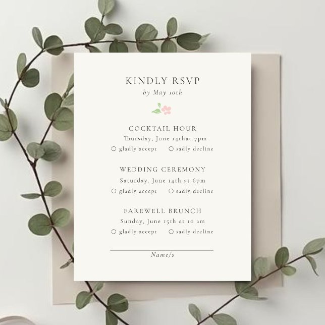 Ivory | Chic Wedding RSVP Response Card (Creator Uploaded)