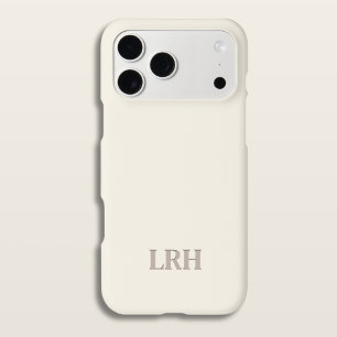 Ivory Classic Minimalist Initial Monogram  iPhone 15 Case