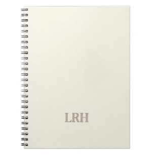 Ivory Classic Minimalist Initial Monogram Notebook