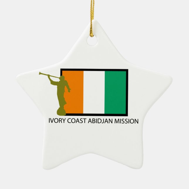 IVORY COAST ABIDJAN MISSION LDS CTR CERAMIC TREE DECORATION (Front)