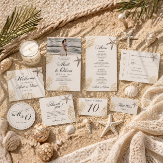 Ivory Coast Coastal Wedding Invitation Editable