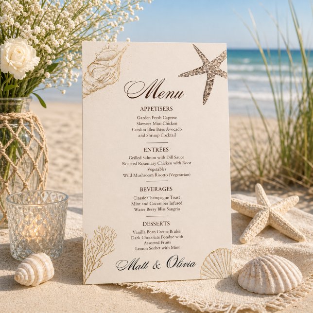 Ivory Coast Coastal Wedding Menu Editable (Creator Uploaded)