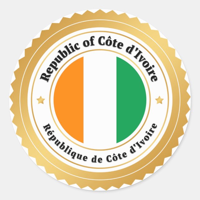 Ivory Coast Flag Classic Round Sticker (Front)