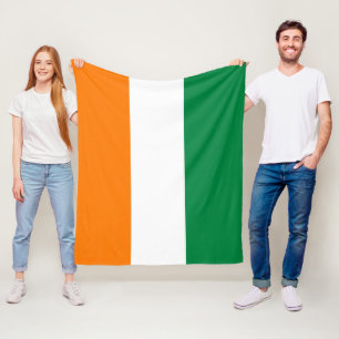 Ivory Coast flag Fleece Blanket
