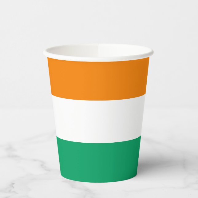 Ivory Coast Flag Paper Cups (Left)