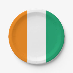 Ivory Coast Flag Paper Plate