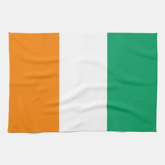 Ivory Coast Flag Tea Towel (Horizontal)
