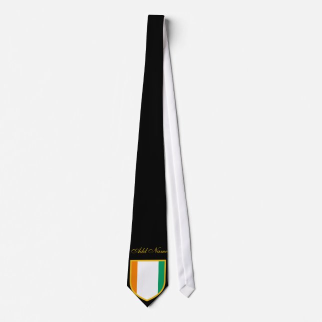Ivory Coast Flag Tie Custom Name (Front)
