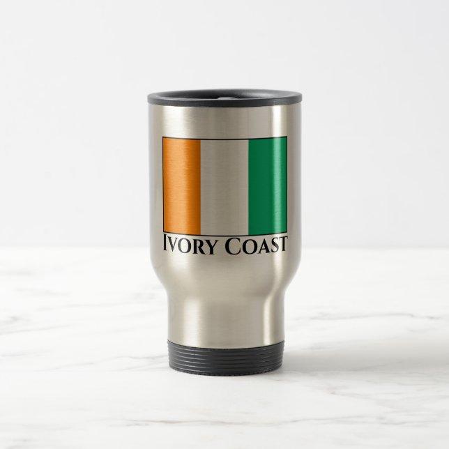 Ivory Coast Flag Travel Mug (Center)