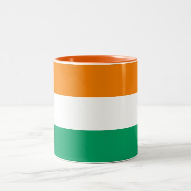 Ivory Coast Flag Two-Tone Coffee Mug (Center)