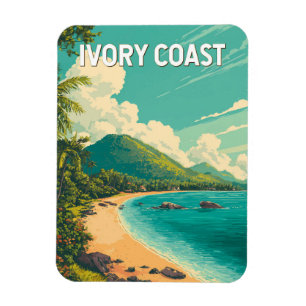 Ivory Coast Illustration Travel Art Vintage Magnet