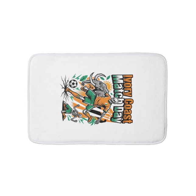 Ivory Coast Match Day Skeleton Striker Nations Cou Bath Mat (Front)