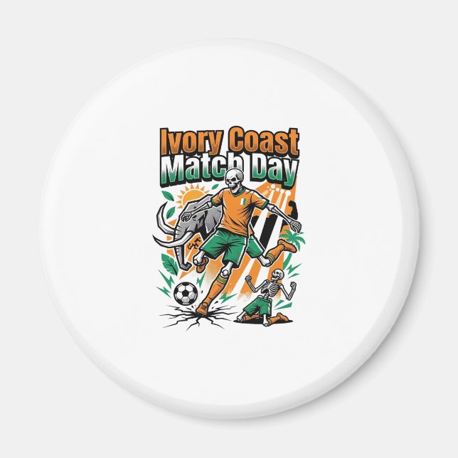 Ivory Coast Match Day Skeleton Striker Nations Cou Magnet (Front)