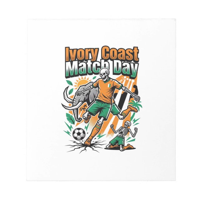 Ivory Coast Match Day Skeleton Striker Nations Cou Notepad (Front)