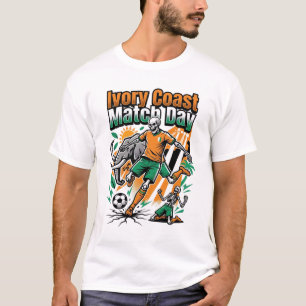 Ivory Coast Match Day Skeleton Striker Nations Cou T-Shirt