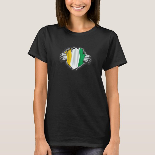 Ivory coast ripped  show your heart T-Shirt (Front)
