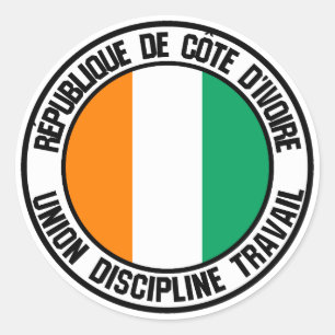 Ivory Coast Round Emblem Classic Round Sticker