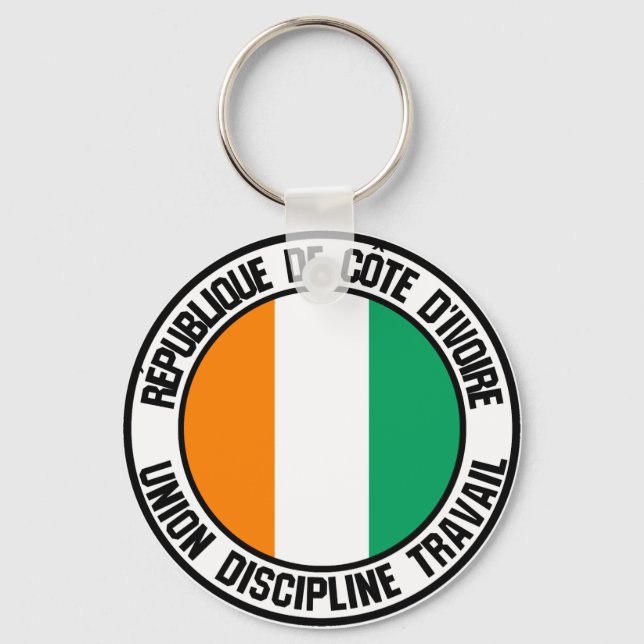 Ivory Coast Round Emblem Key Ring (Front)